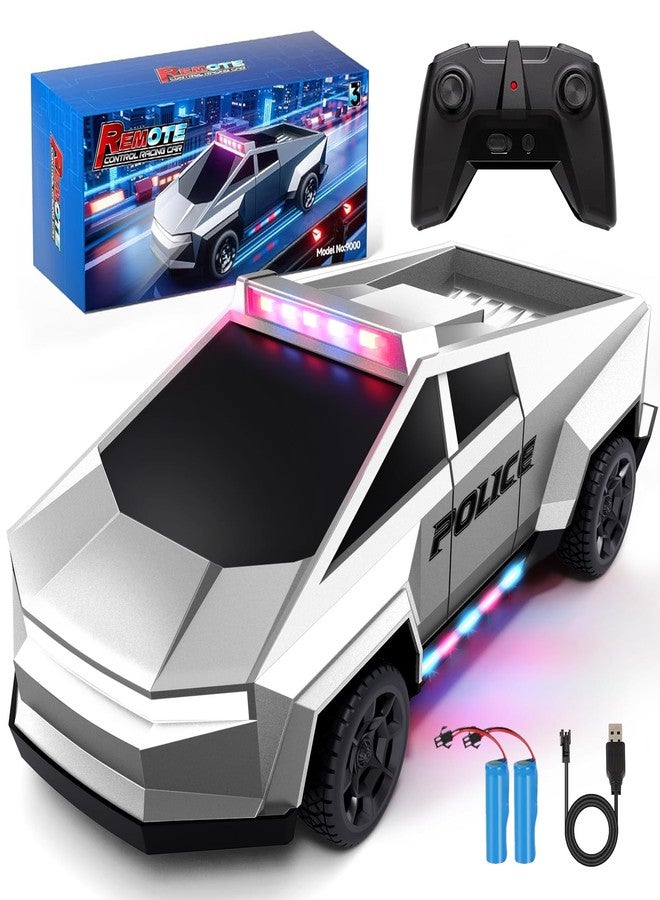 Tecnock RC Truck for Kids, 1:18 Scale Police Remote Control Truck with LED Lights, 2 Rechargeable Batteries, 2.4GHz All-Terrain RC Car, Toys Gift for Boys Girls Aged 3-8, 8-12 - Image 1